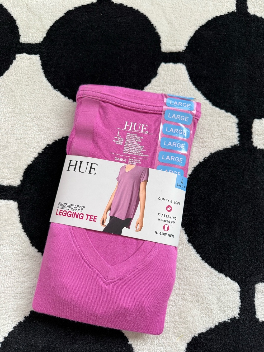 HUE Perfect Legging Tee - Pink (Large)